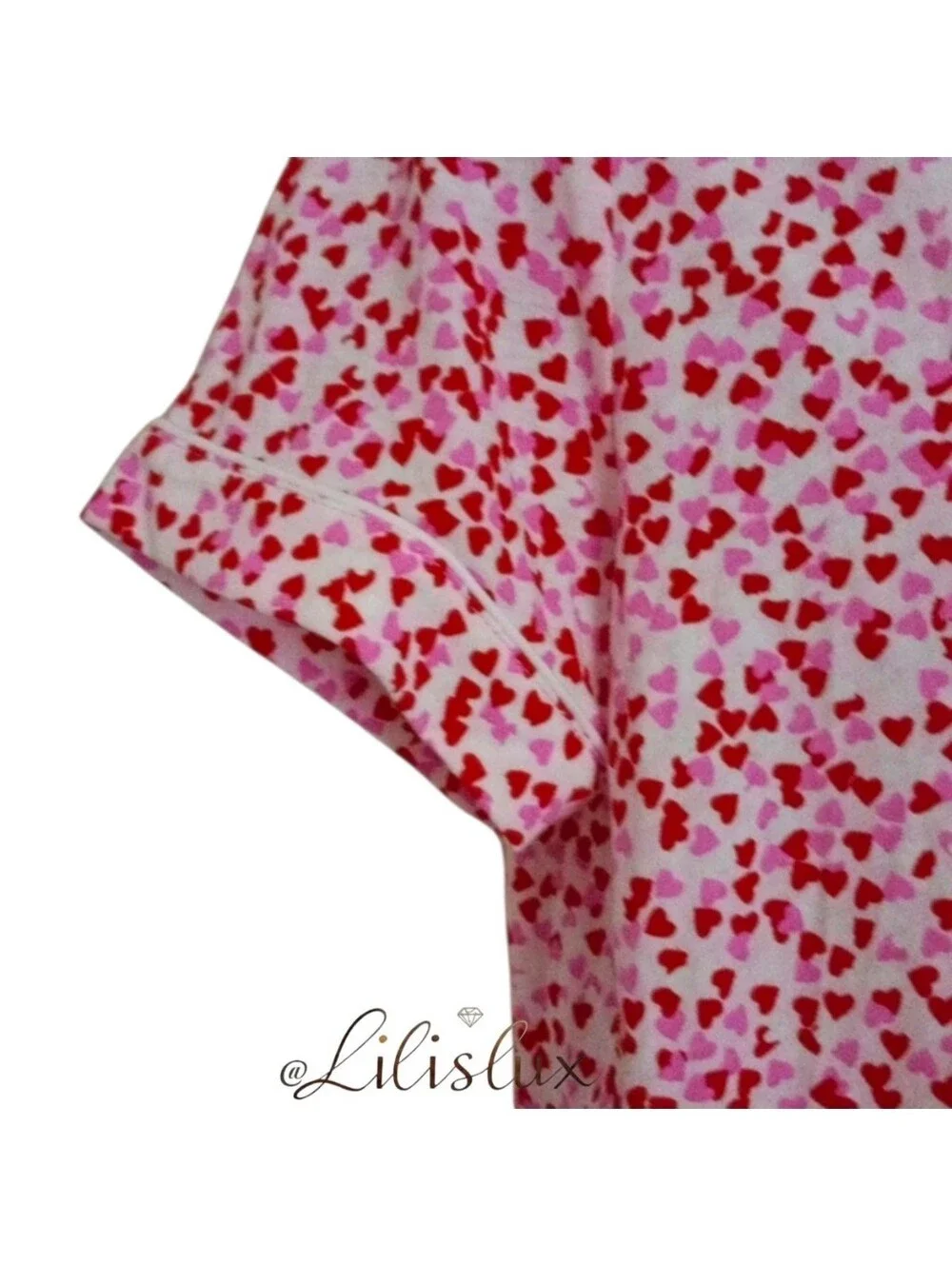 Kate Spade Mini Hearts 2pc Pajama Set Size Large White Pink And Red Modal Blend